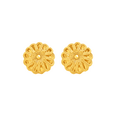 22K Gold  Floral Stud Earrings